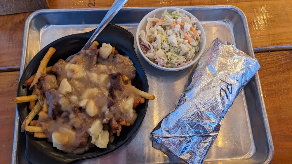 Poutine Cole Slaw and a Spicy Chicken Pineapple Taco